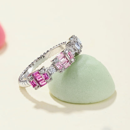 [Solara Jewelry]Unique Colorful Emerald Cut Party Ring