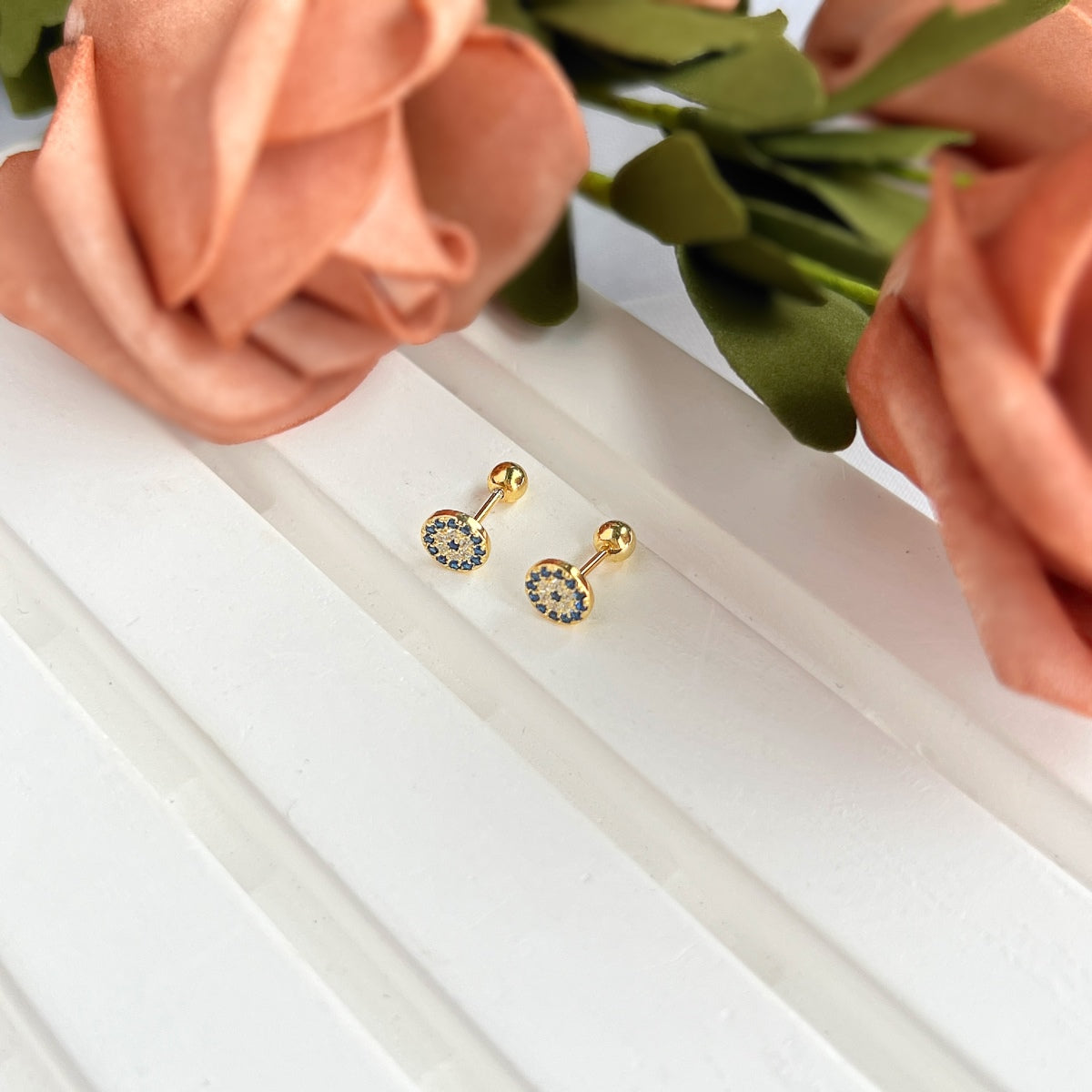 [Solara Jewelry]Devil's Eye Ear Bone Nail Earrings