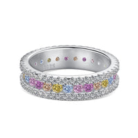 [Solara Jewelry]繊細なカラフルラウンドカットデイリーリング