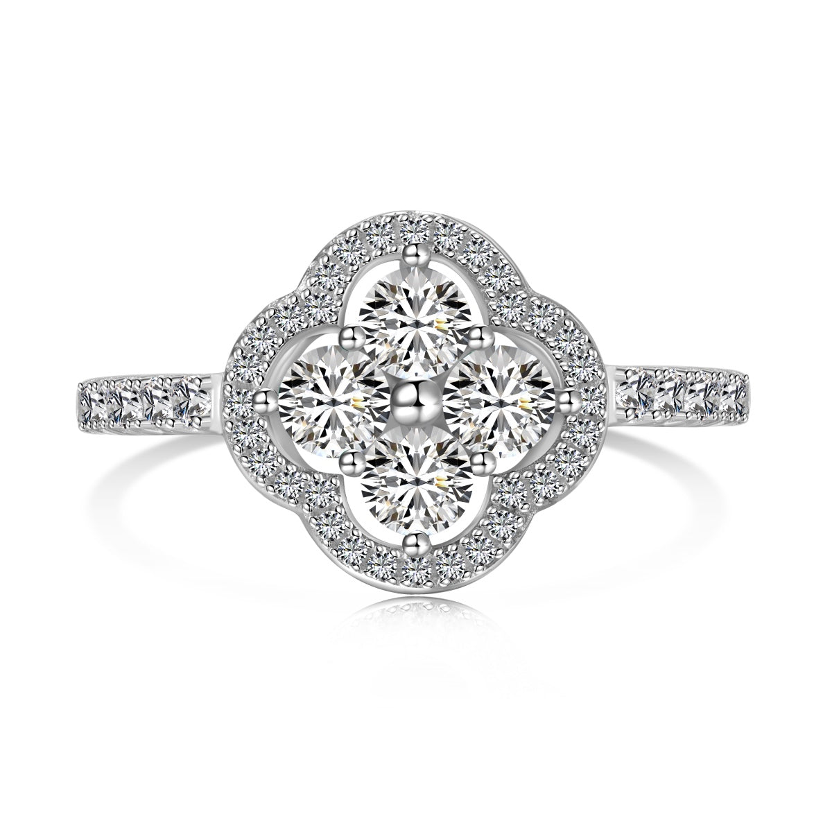 [Solara Jewelry]Four Leaf Clover Flower Design Ring