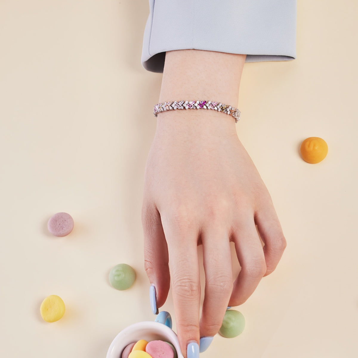 [Solara Jewelry]Dazzling Unique Multi Shape Daily Bracelet
