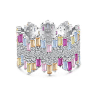 [Solara Jewelry]Luxurious Colorful Radiant Cut Daily Ring