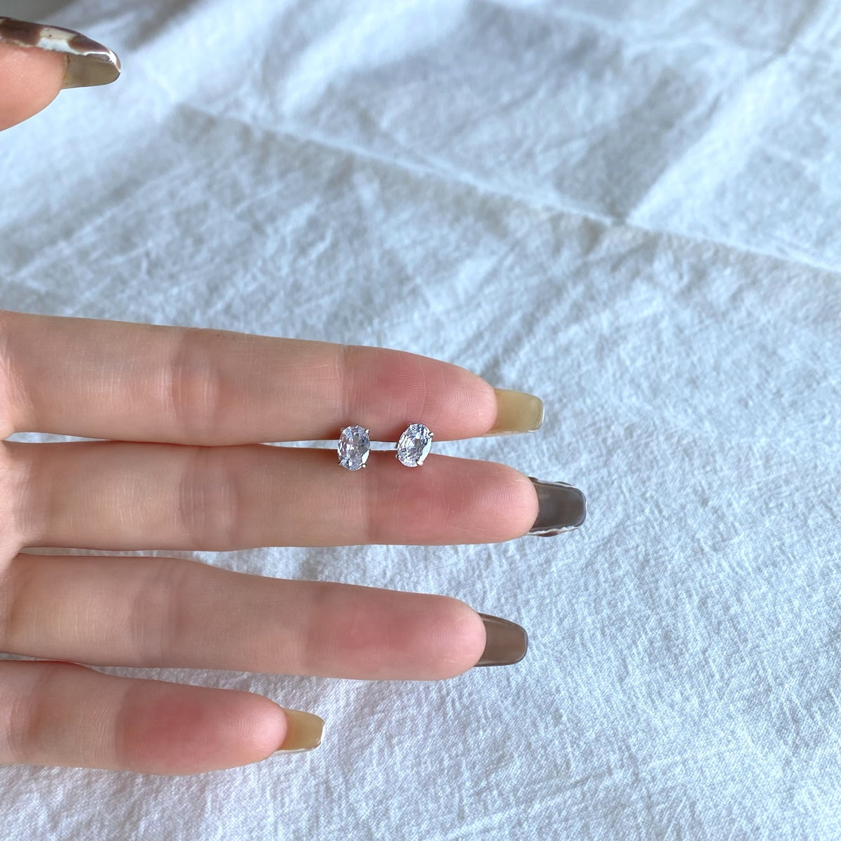 [Solara Jewelry]Oval Classic Dignified Elegant Earrings