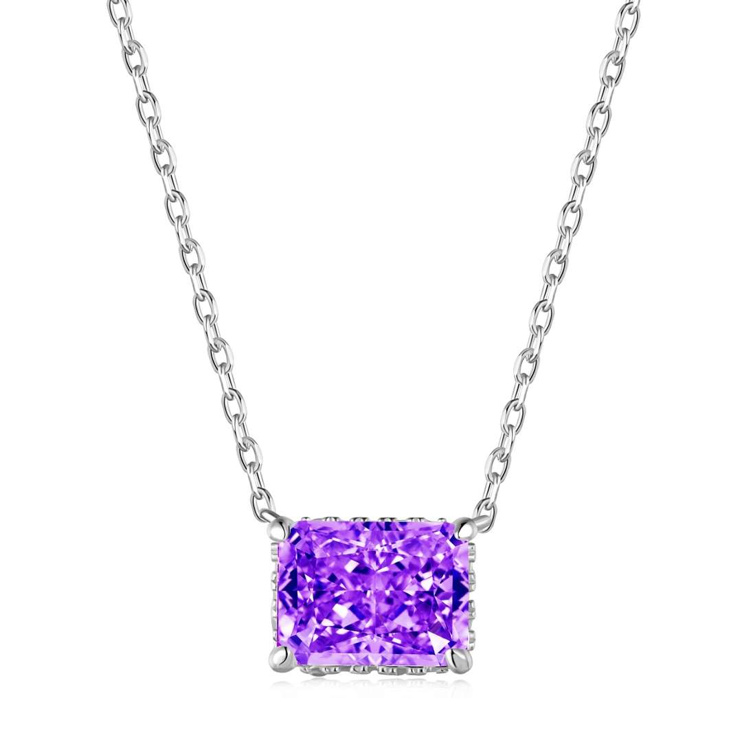[Solara Jewelry]Luxurious Square Shape Colorful Necalack
