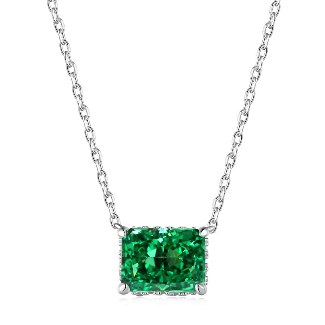 [Solara Jewelry]Luxurious Square Shape Colorful Necalack