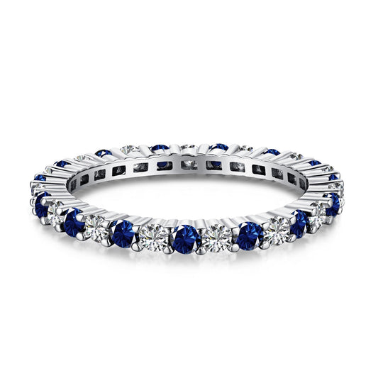 [Solara Jewelrys ]Exquisite Colorful Round Cut Tennis Ring
