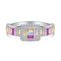 [Solara Jewelry]Exquisite Colorful Radiant Cut Party Ring