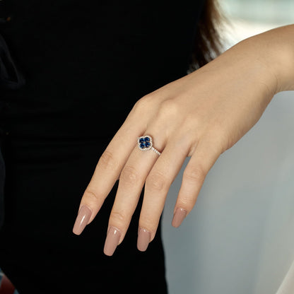 [Solara Jewelry]Four Leaf Clover Flower Design Ring