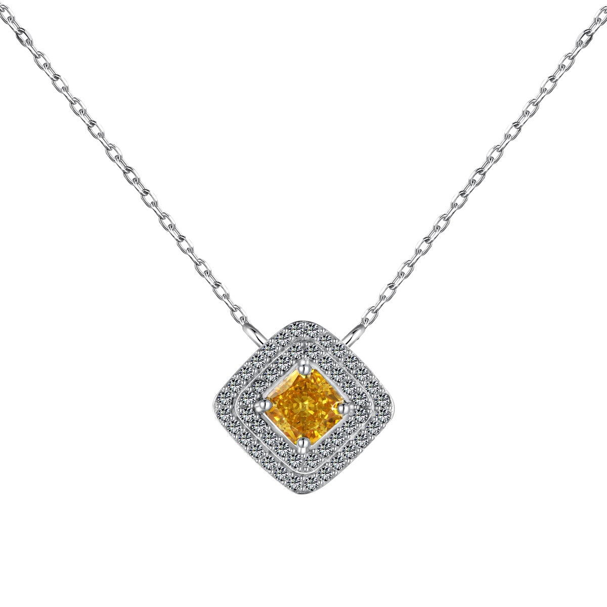 [Solara Jewelry]Sparkling Asscher Cut Necklace
