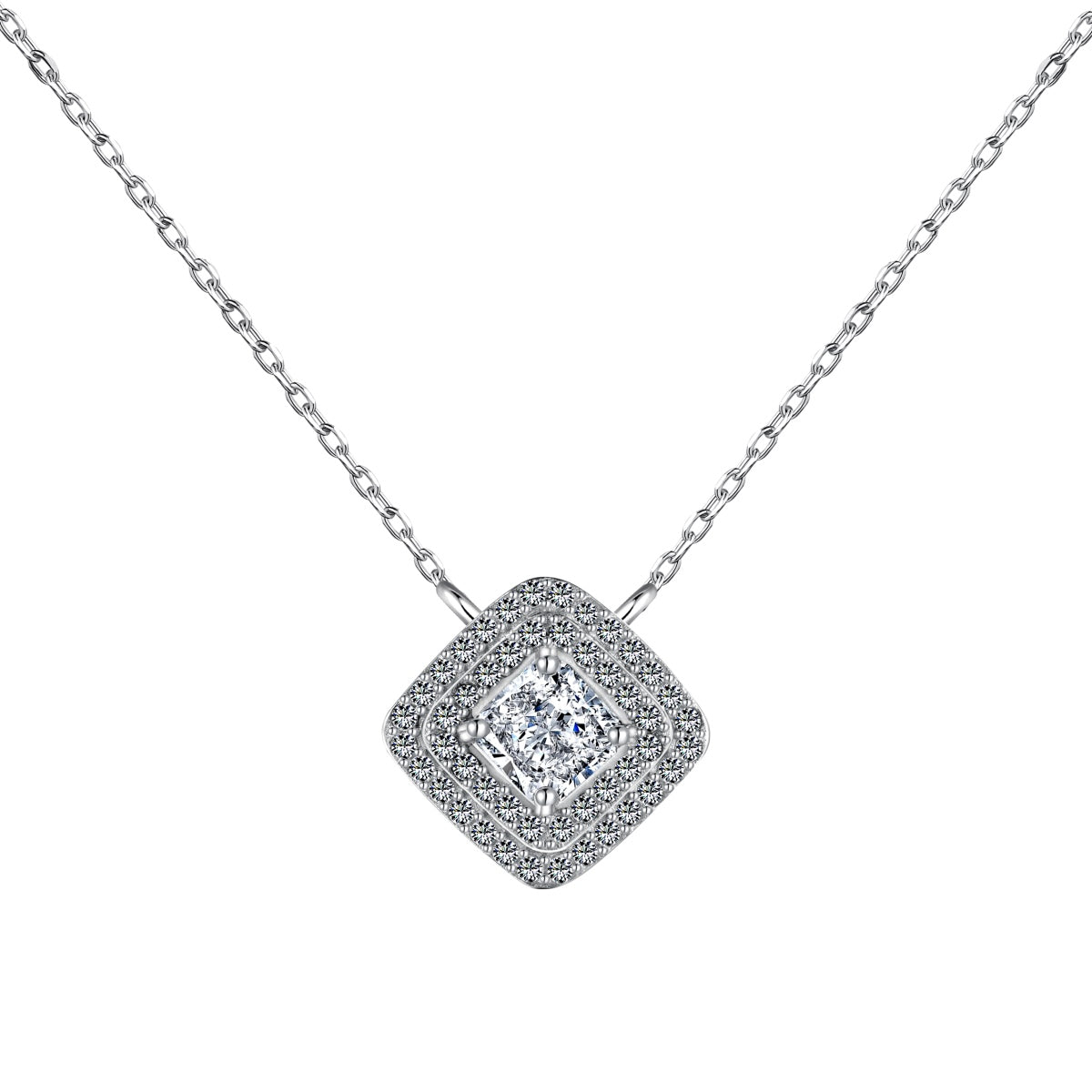 [Solara Jewelry]Sparkling Asscher Cut Necklace