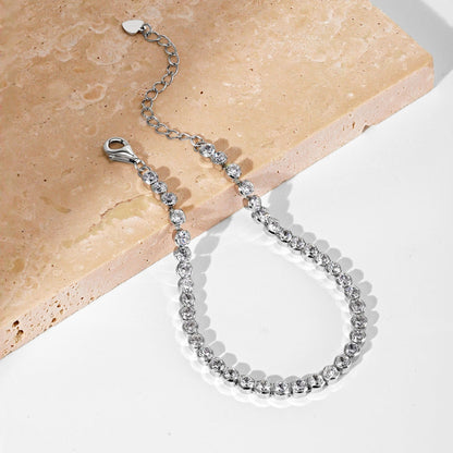 [Solara Jewelry]Ornate  Sparkling Round Cut Daily Bracelet