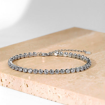 [Solara Jewelry]Ornate  Sparkling Round Cut Daily Bracelet