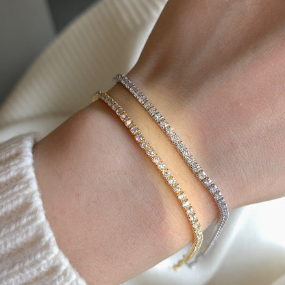 [Solara Jewelry]Radiant Shinning Princess Cut Tennis Bracelet