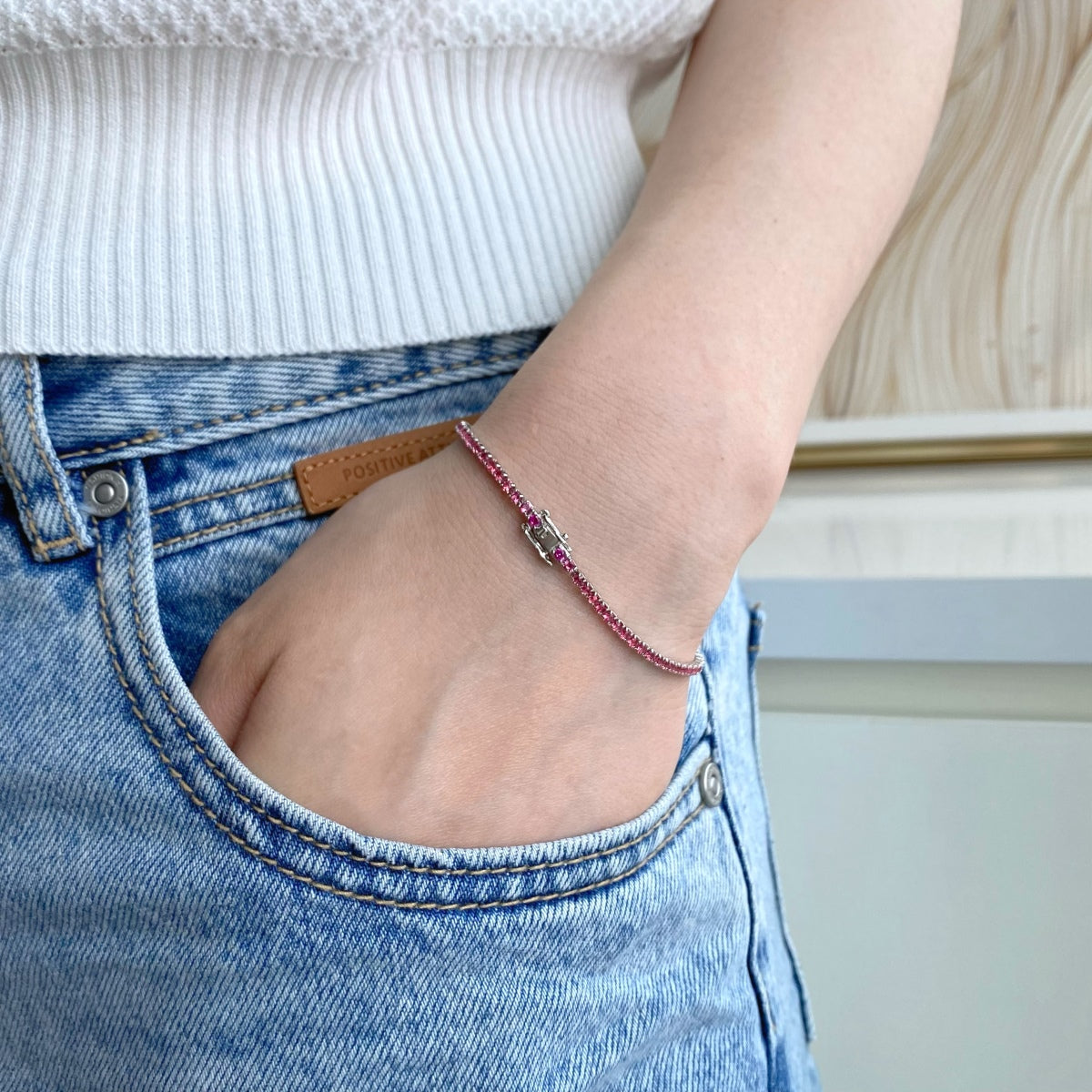 [Solara Jewelry]Dazzling Colorful Round Cut Daily Bracelet