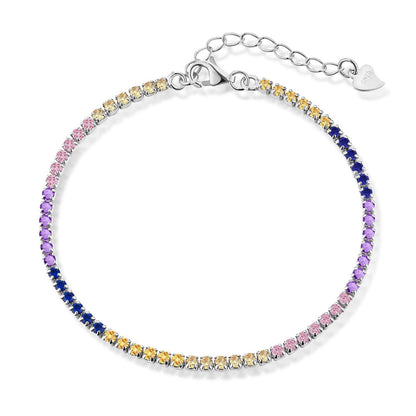 [Solara Jewelry]Radiant Shinning Princess Cut Tennis Bracelet