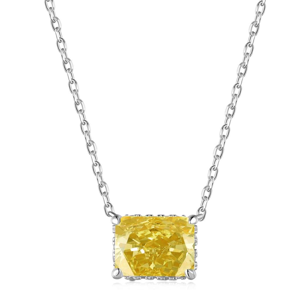 [Solara Jewelry]Luxurious Square Shape Colorful Necalack