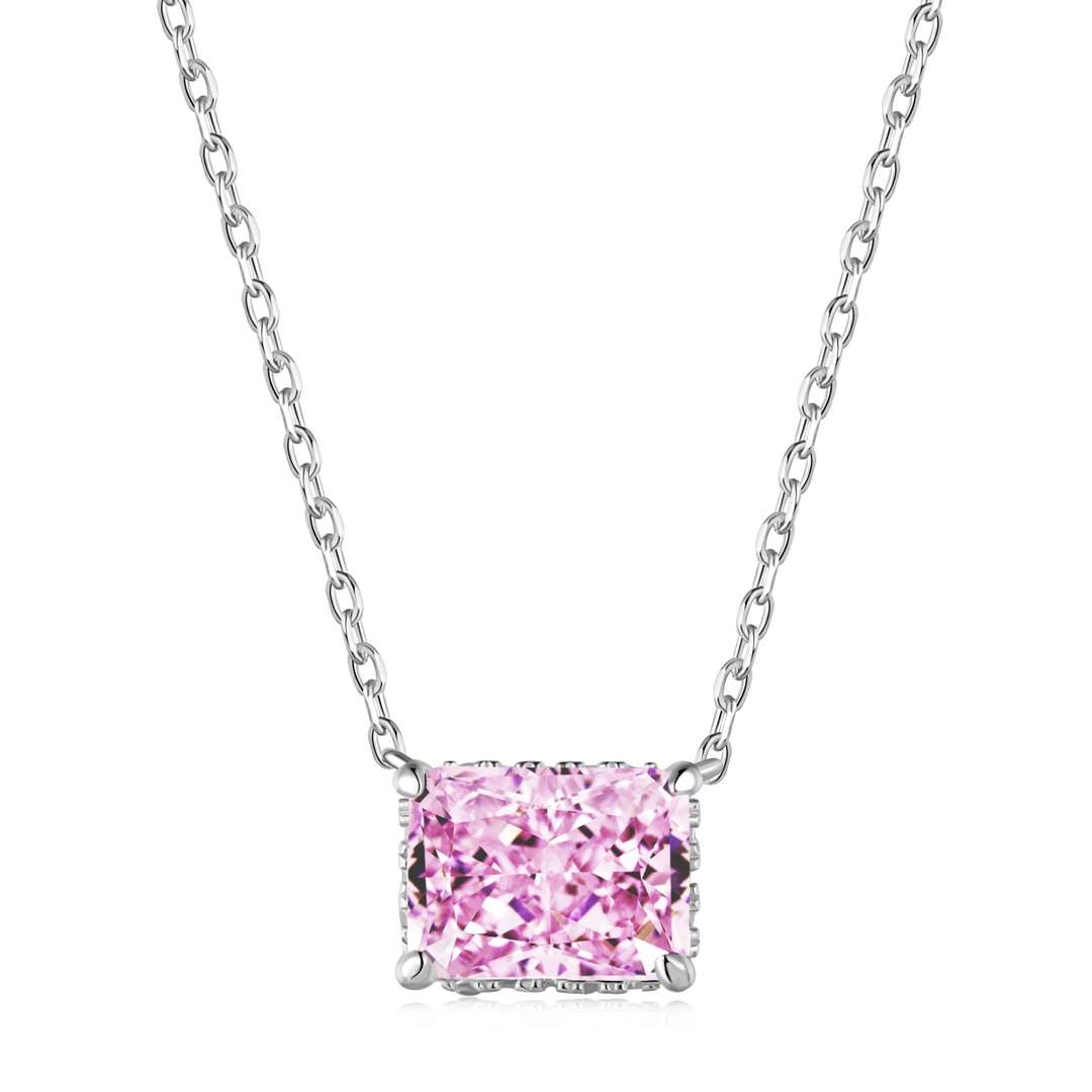 [Solara Jewelry]Luxurious Square Shape Colorful Necalack