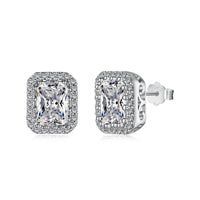 [Solara Jewelry]1.0 Carat Luxurious Dainty Emerald Cut Daily Earrings