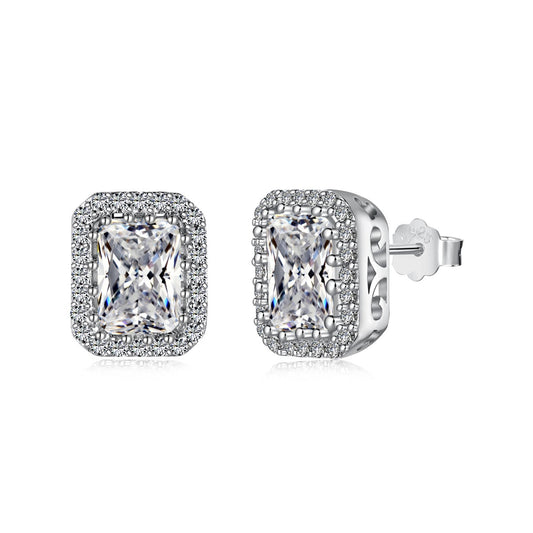 [Solara Jewelrys ]1.0 Carat Luxurious Dainty Emerald Cut Daily Earrings