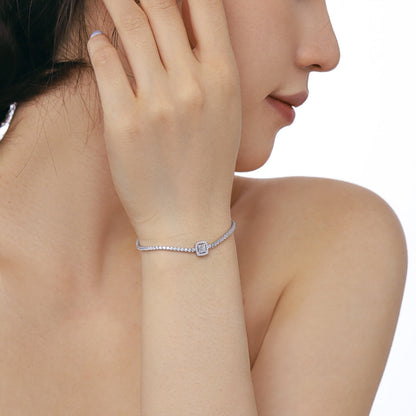 [Solara Jewelry]Luxurious Dazzling Square Shape Banquet Bracelet