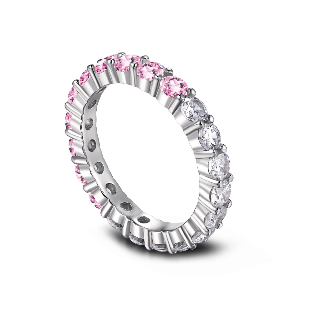 [Solara Jewelry]Sparkling Round Cut Tennis Ring