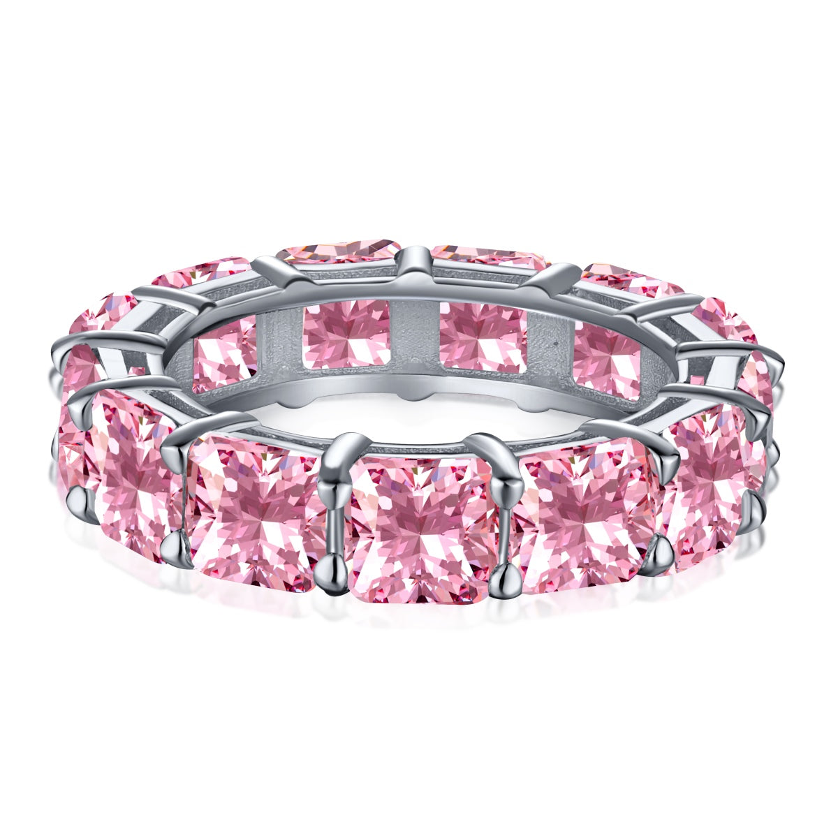 [Solara Jewelry]Elegant Princess Cut Tennis Ring
