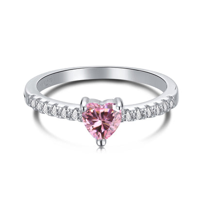 [Solara Jewelrys ]0.5 Carat CaratEternity Charming Heart Shape Lover Ring