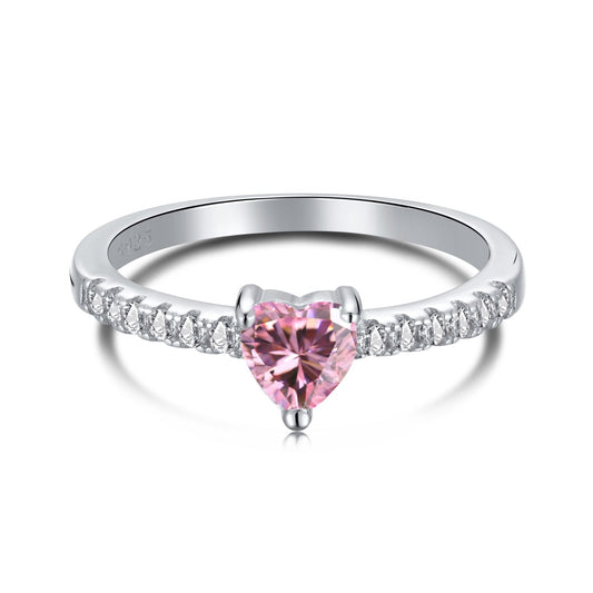 [Solara Jewelrys ]0.5 Carat CaratEternity Charming Heart Shape Lover Ring