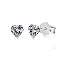 [Solara Jewelry]Sparkling Heart Shaped Simple Earrings