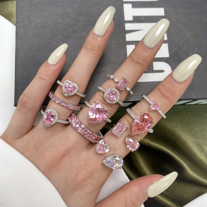 [Solara Jewelrys ]0.5 Carat CaratEternity Charming Heart Shape Lover Ring