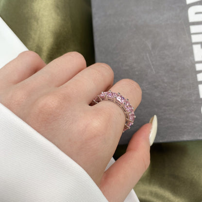 [Solara Jewelry]Elegant Princess Cut Tennis Ring
