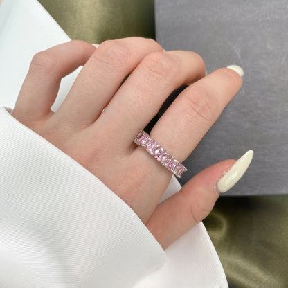 [Solara Jewelry]Elegant Princess Cut Tennis Ring