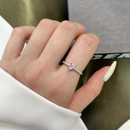 [Solara Jewelrys ]0.5 Carat CaratEternity Charming Heart Shape Lover Ring
