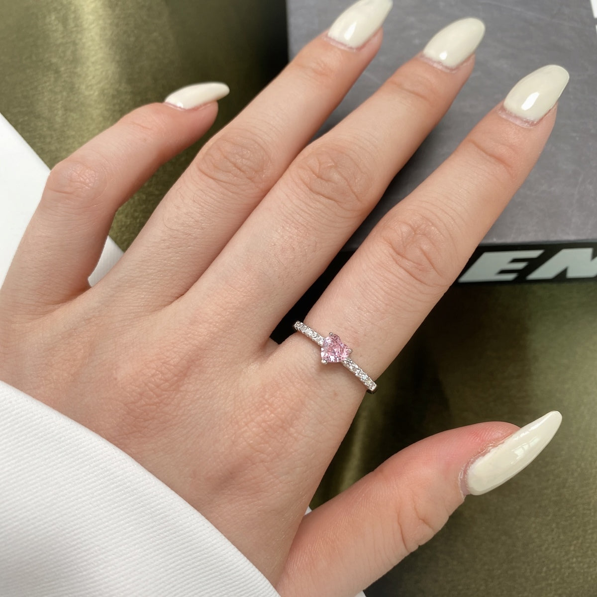 [Solara Jewelrys ]0.5 Carat CaratEternity Charming Heart Shape Lover Ring