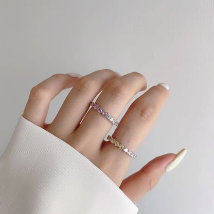 [Solara Jewelry]Sparkling Round Cut Tennis Ring