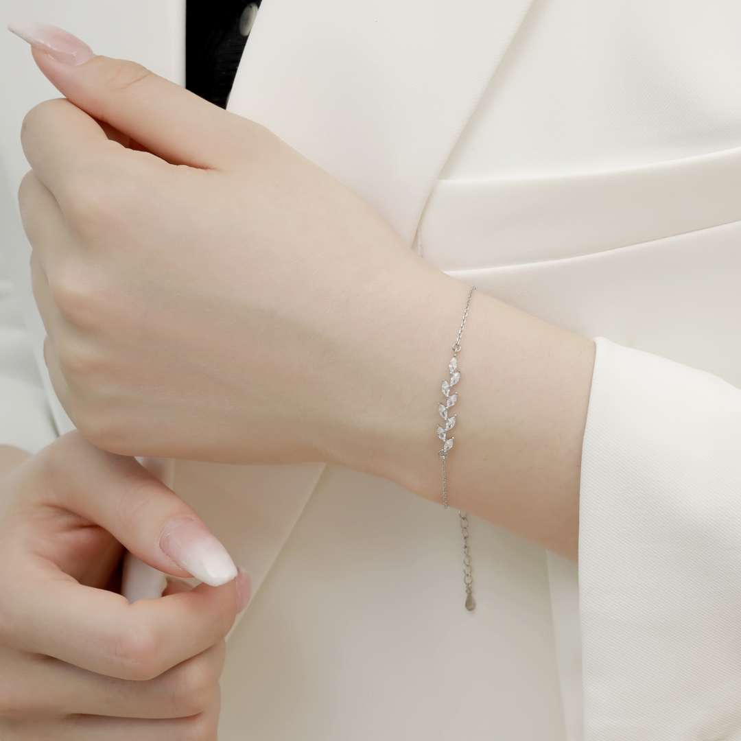 [Solara Jewelry]Elegant Wheat Leaves Shape Bracelet