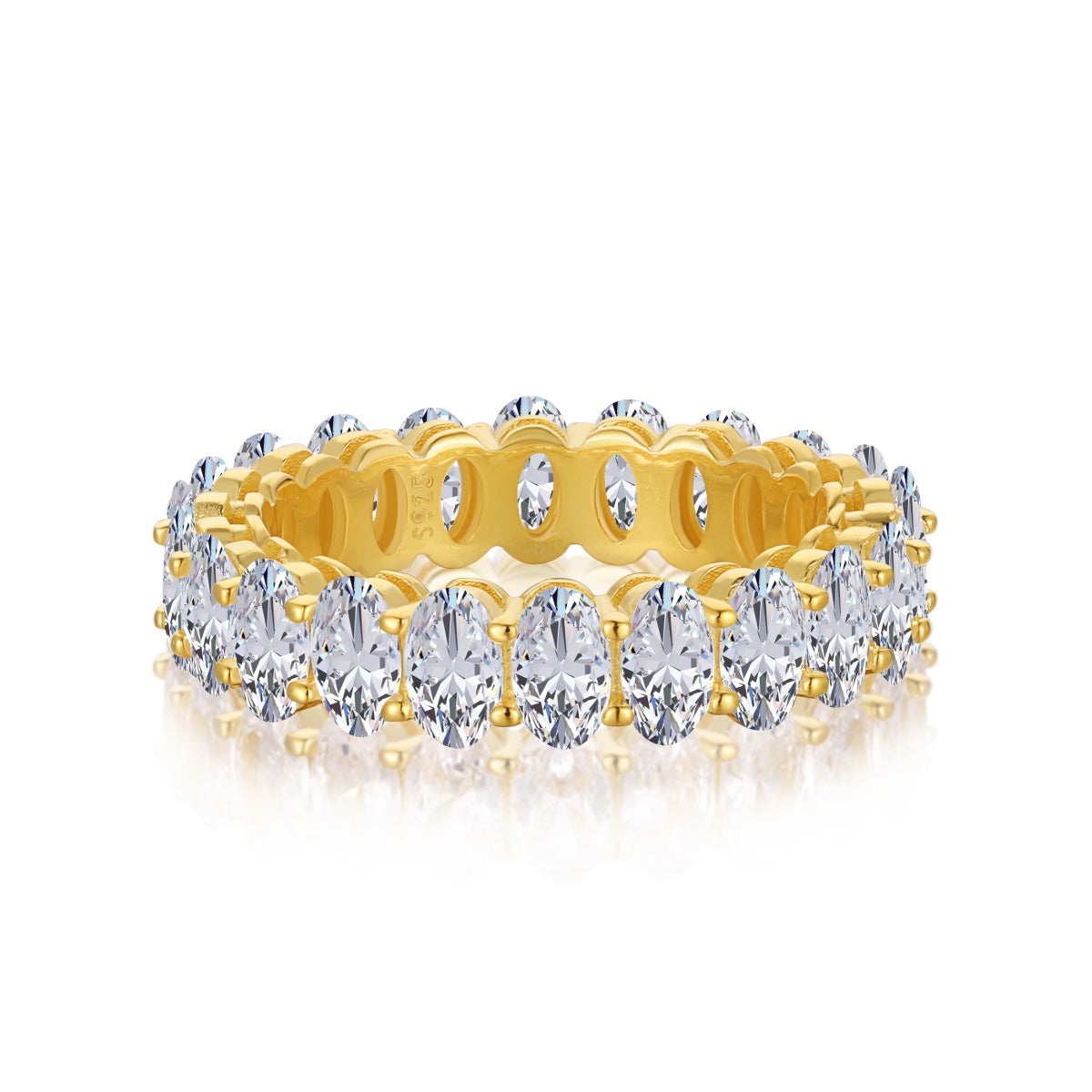 [Solara Jewelry]Ornate Oval Cut Tennis Ring