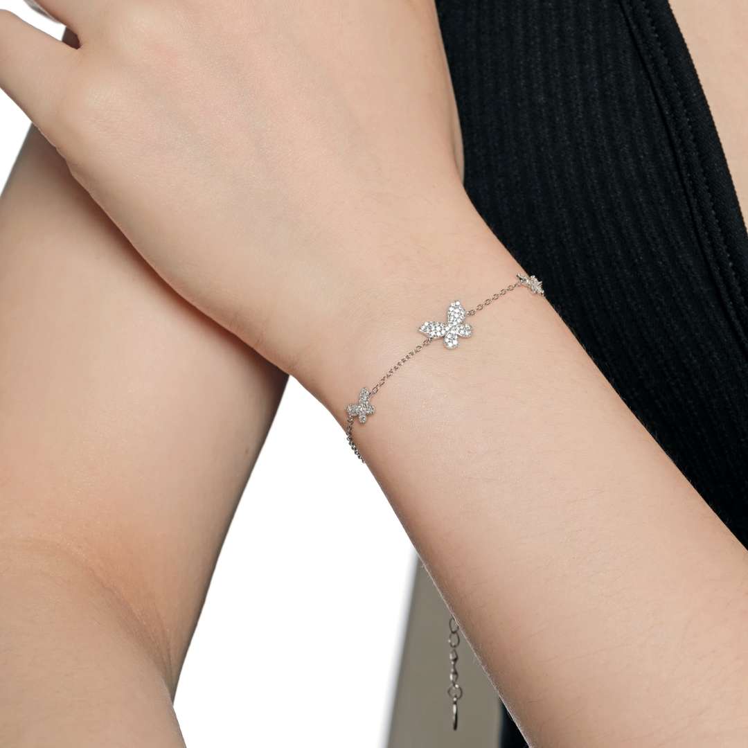 [Solara Jewelry]Delicate Butterfly Pendant Bracelet