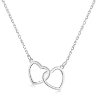 [Solara Jewelry]Sterling Silver Love Double Ring Necklace