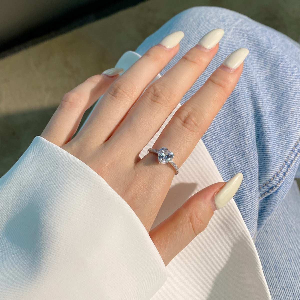 [Spira Jewelry]2.0 Carat Dazzling Lustrous Heart Cut Lover Ring