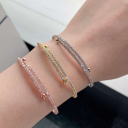 [Solara Jewelry]Row of Diamonds Round Fashion Bracelet