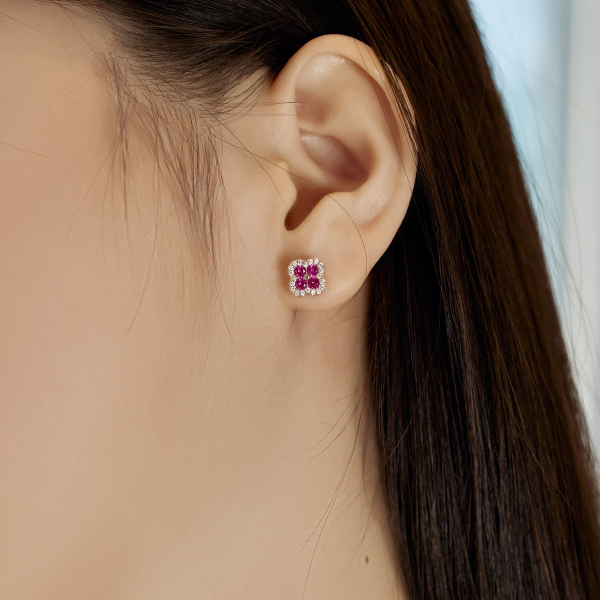 [Solara Jewelry]Four-Leaf Clover Flower Shaped Earrings