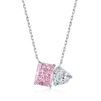 [Solara Jewelry]Dazzling Square & Heart Shape Necklace