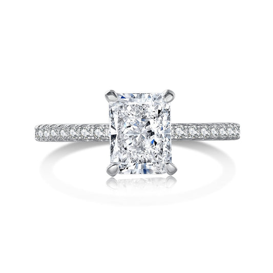 [Solara Jewelrys ]2.0 Carat Dazzling Sparkling Radiant Cut Party Ring