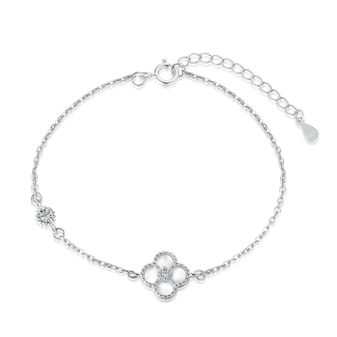 [Solara Jewelry]Delicate Four Leaf Clover Bracelet
