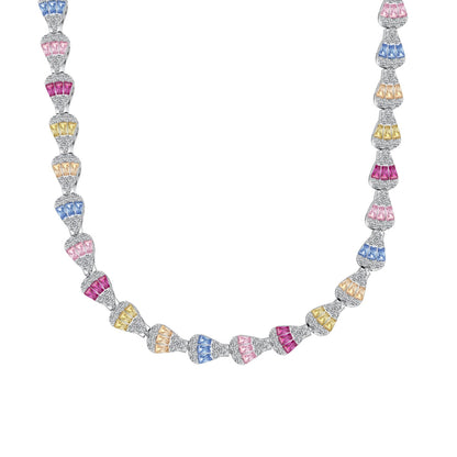 [Solara Jewelry]Radiant Colorful Rainbow Necklace