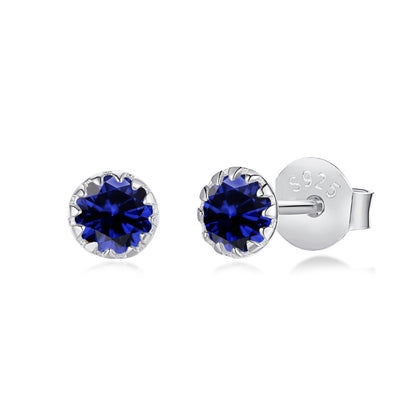 [Solara Jewelry]Sparkling Colorful Round Shape Earrings