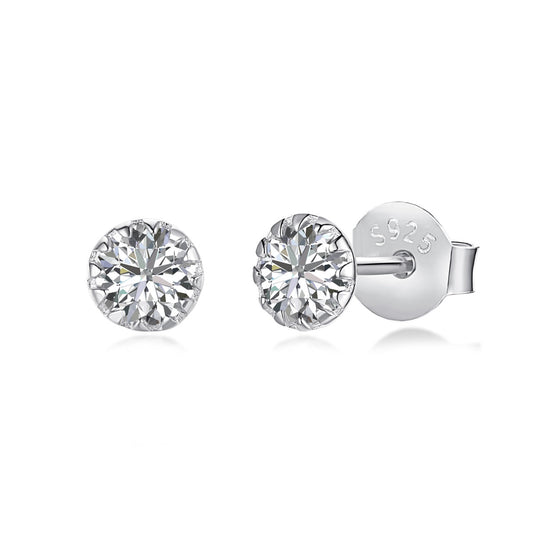 [Solara Jewelry]Sparkling Colorful Round Shape Earrings
