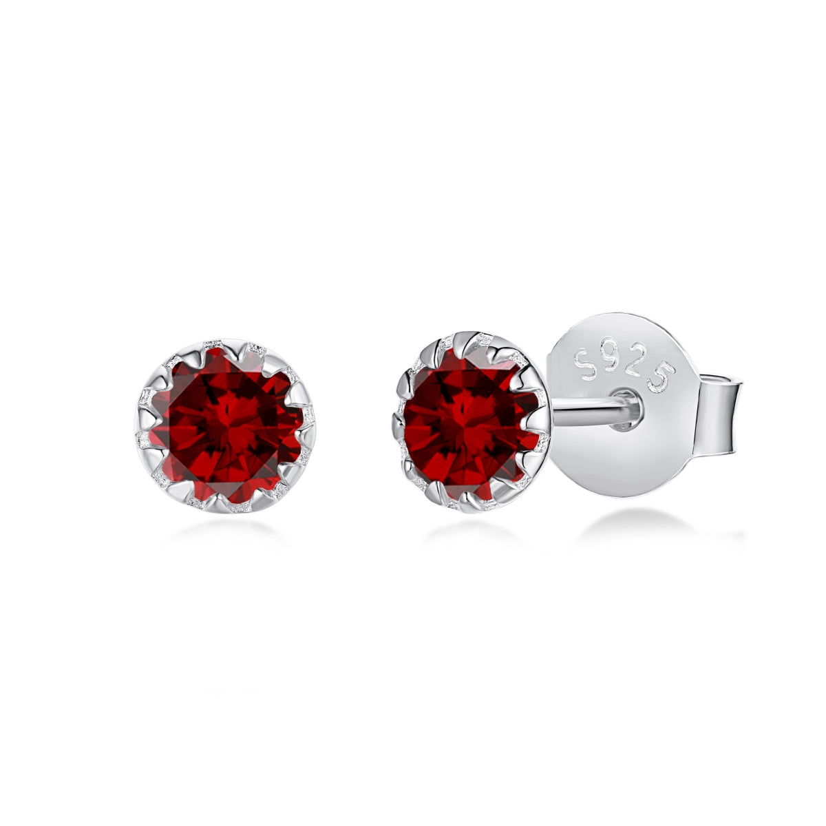 [Solara Jewelry]Sparkling Colorful Round Shape Earrings