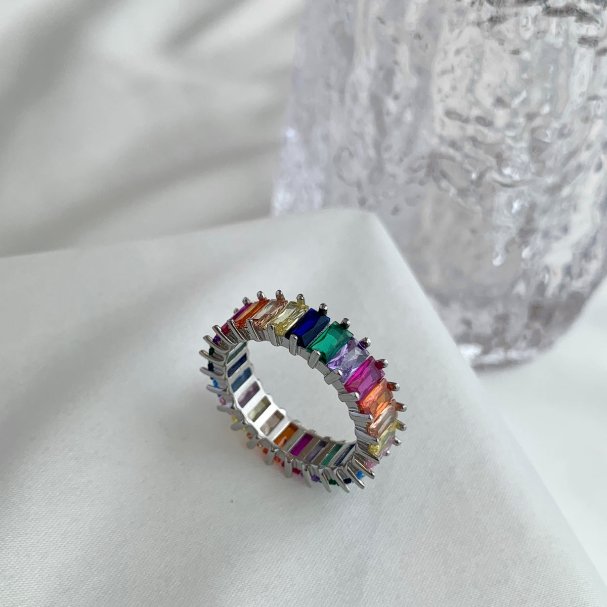 [Solara Jewelry]Unique Colorful Radiant Cut RIng